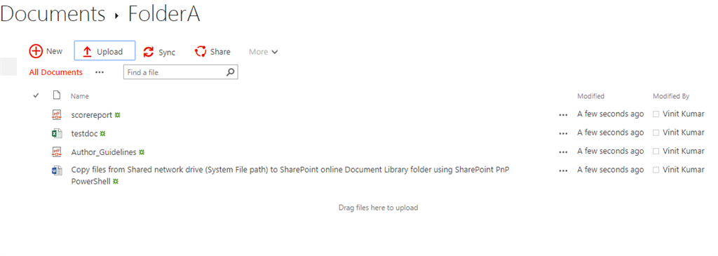 Copy Files From Network Drive (System File Path) To SharePoint Online Document Library Folder Using SharePoint PnP PowerShell
